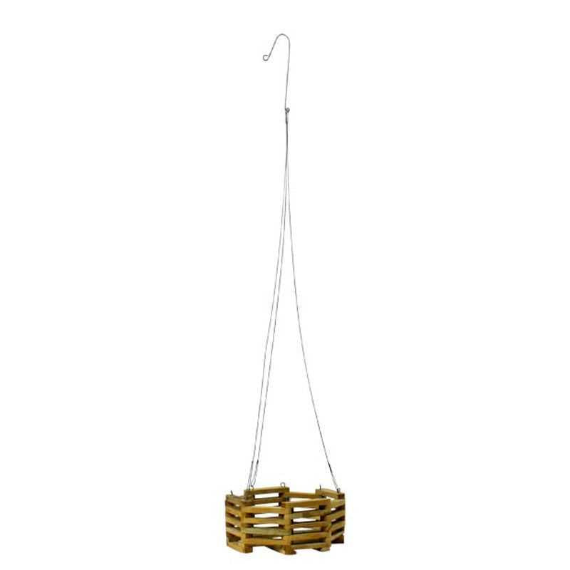 OCTAGON TEAK WOOD H.BASKET 9"