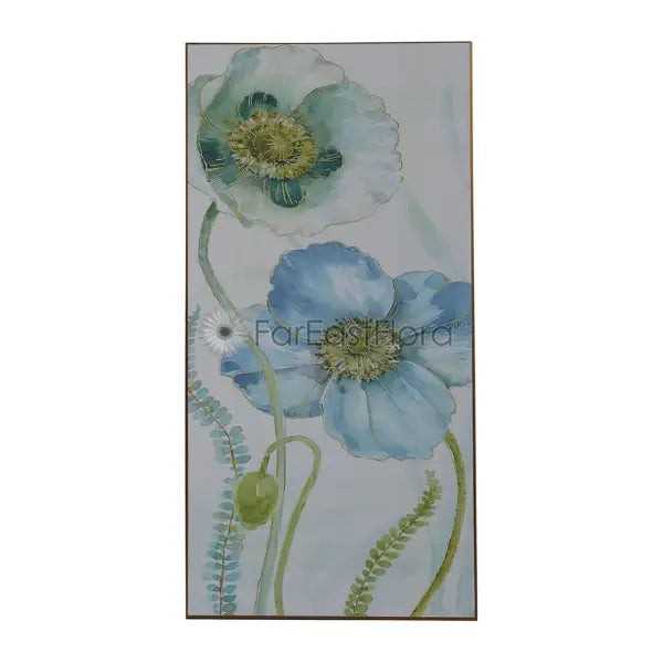 STUDIO WALL ART WHITE/ BLUE FLOWERS 1 24X418CM (SF)