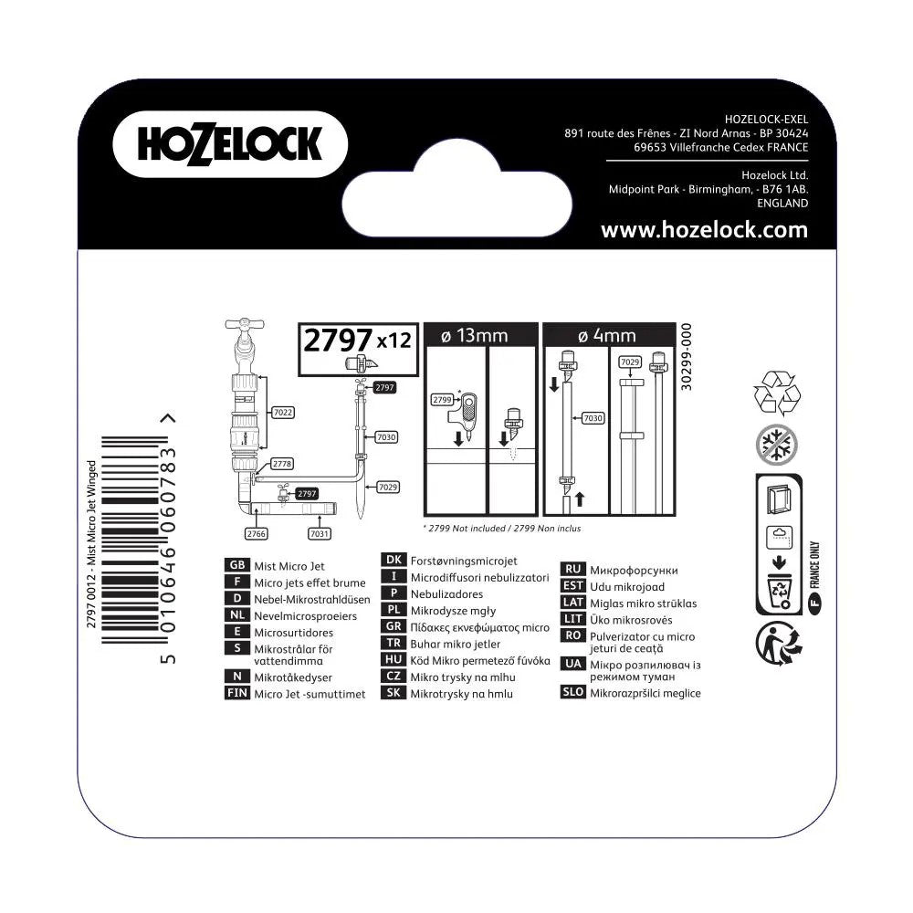 HOZELOCK 2797 MIST MICRO SPRAY JET 360° 12PC