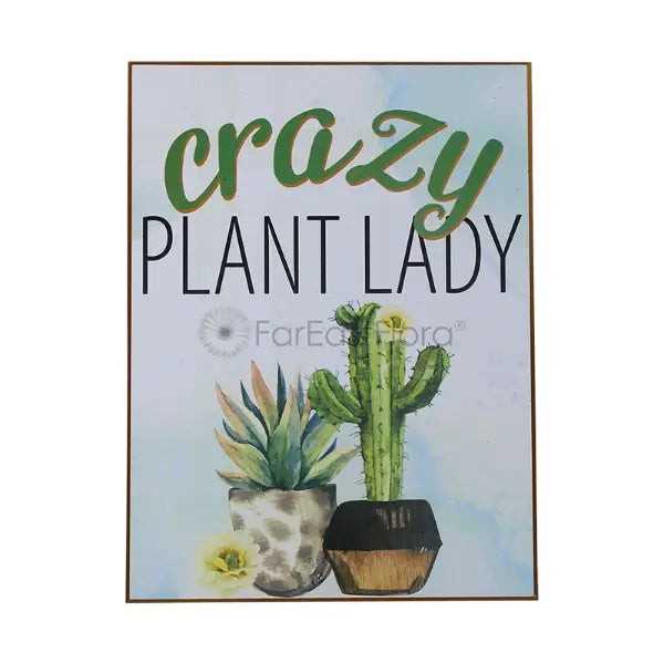 STUDIO WALL ART CRAZY PLANT LADY 24X32cm (SF)