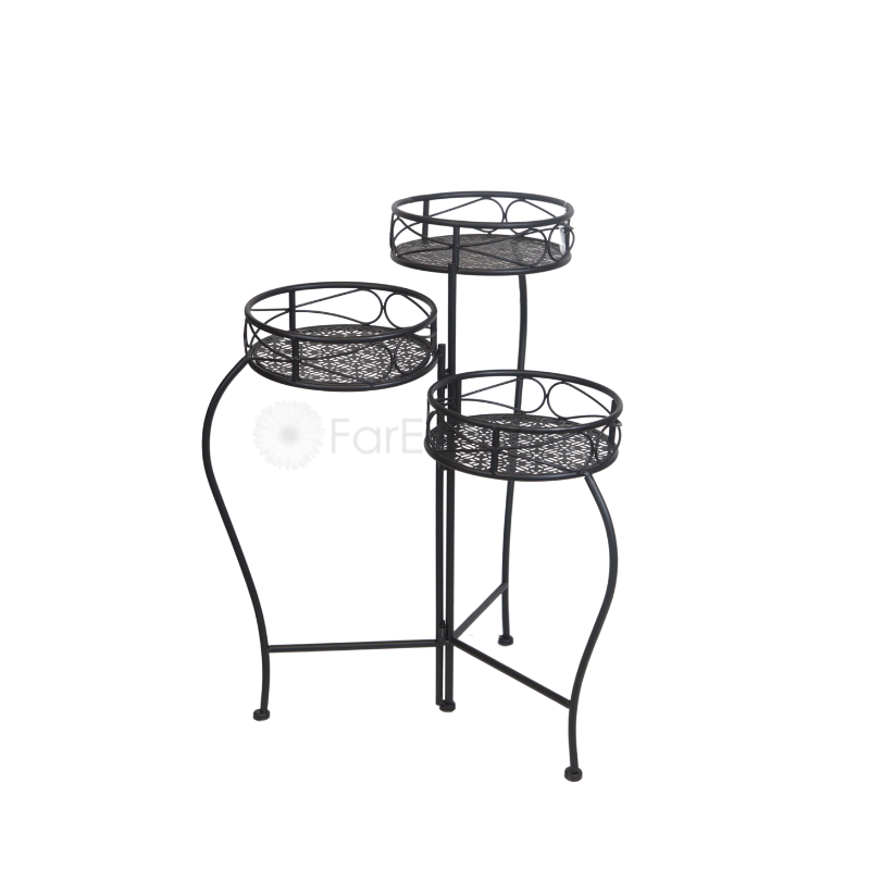JD05-24015 Swirl Triple Plant Holder (Matte Black)
