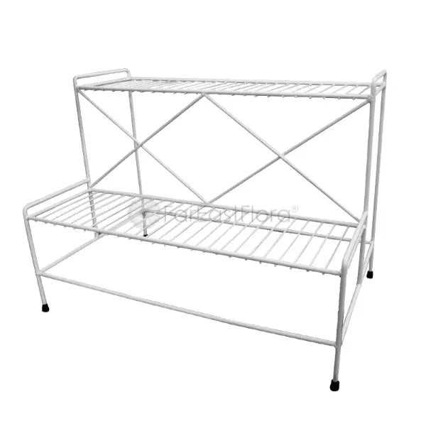 #201 PLANT METAL STAND 2 TIER (W)