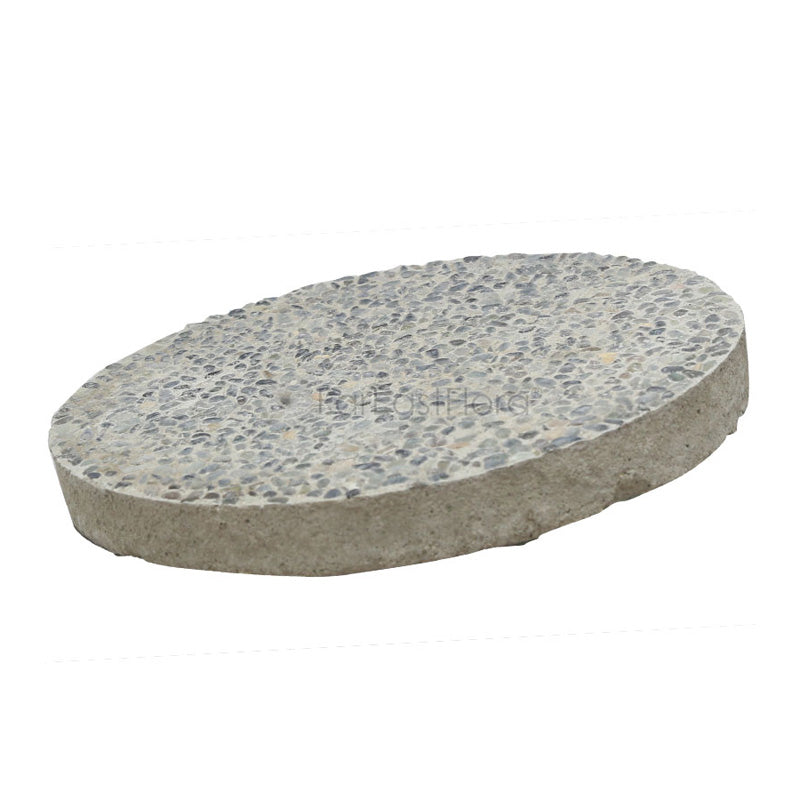 Round Cement Slab Small Pebbles (11")
