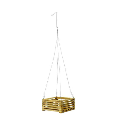 SQUARE TEAK WOOD HG BASKET 7"