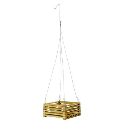 SQUARE TEAK WOOD HG BASKET 10"
