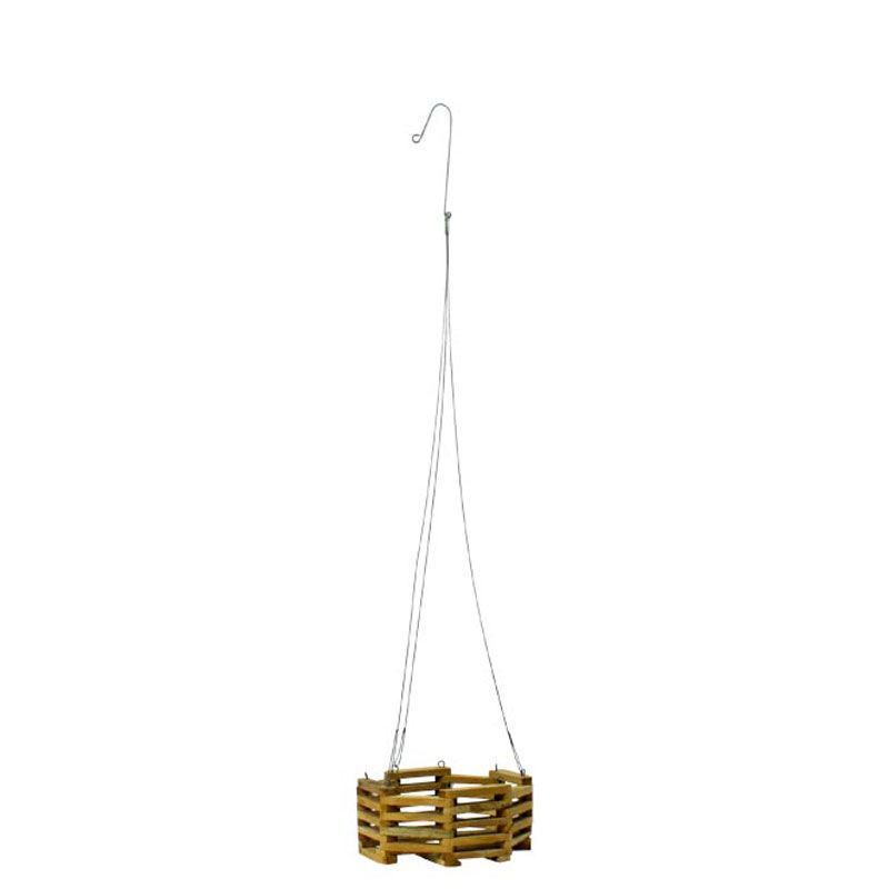 OCTAGON TEAK WOOD H.BASKET 7"