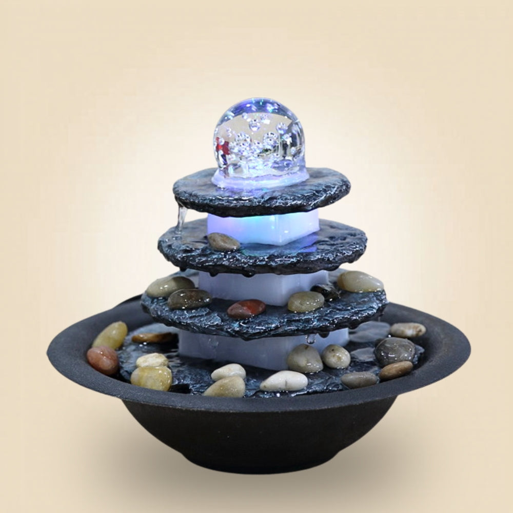 SS2139003 Polyresin tabletop fountain-Electrical L22.5cm xW22.5cm H19cm