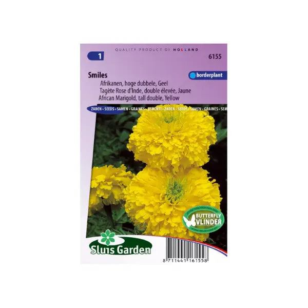 SL6155 African Marigold Smiles tall double yellow