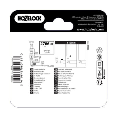 HOZELOCK 2766 ELBOW CONNECTOR 90° 13MM 5PC