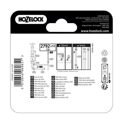 HOZELOCK 2792 MICRO SPRINKLER 360° 12PC