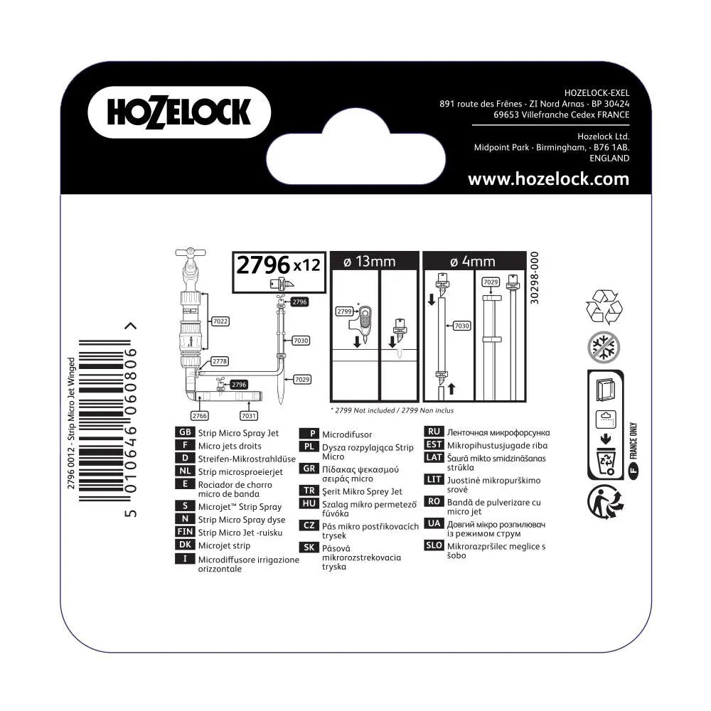 HOZELOCK 2796 STRIP MICRO SPRAY JET 12PC