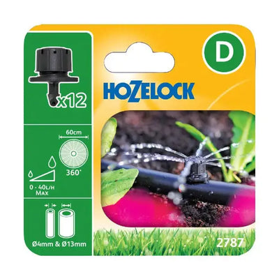 HOZELOCK 2787 END-OF-LINE ADJUSTABLE MINI SPRINKLER 360° 12PC