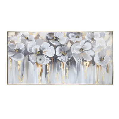 WALL ART SILVER FLOWERS FANTASY 72X142CM (SF)