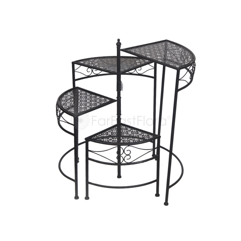 JD05-24014 Swirl 4 Plant Holder (Matte Black)