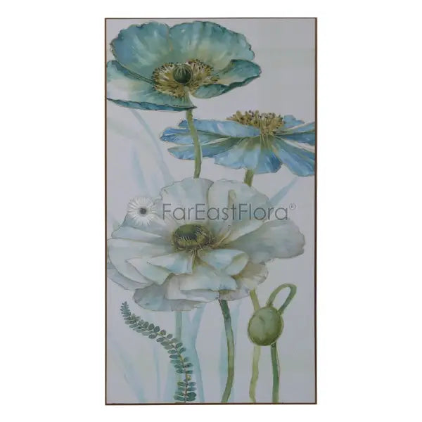 STUDIO WALL ART WHITE/BLUE FLOWERS 2 24X418CM (SF)