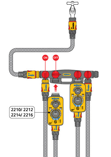 HOZELOCK 2150 PLASTIC 4-WAY TAP CONNECTOR