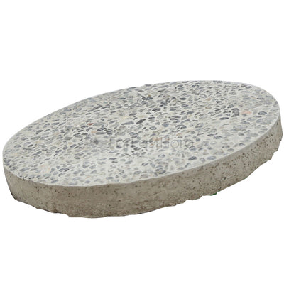 Round Cement Slab Small Pebbles (14")