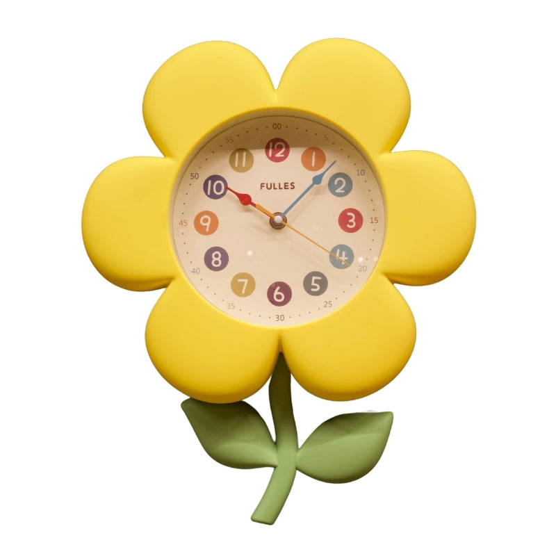Yellow flower wall clock