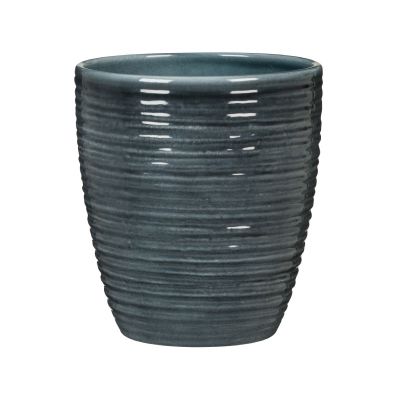 Scheurich 669/14 Linara Cover Pot - Glass Petrol (Ø14cm)
