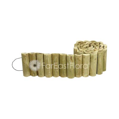 Wooden Flat Top Roll Fence A-251N-S - L240xH20cm