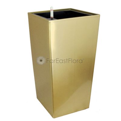 Leizisure GQ4 Self-Watering Pot (L28cmxW28cmxH55cm) - Deep Gold
