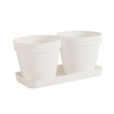 Idel Classic Shiny Twin Set Pot (14cm) - White