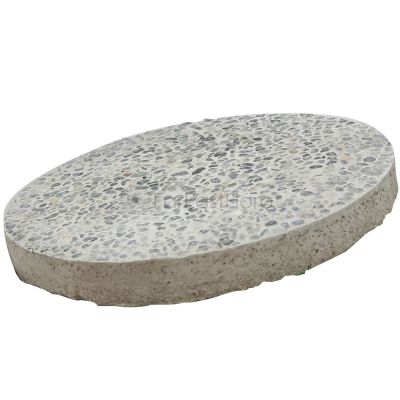 Round Cement Slab Small Pebbles (14")