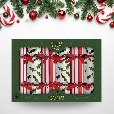 H&I-XMAS CRACKERS HOLLY & STRIPES (PPC) - NETT