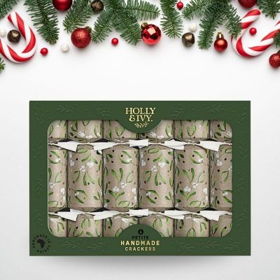 H&I-XMAS CRACKERS KRAFT MISTLETOE (PPC) - NETT