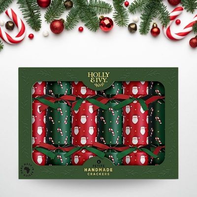 H&I-XMAS CRACKERS SANTA & CANDY CANE (PPC) - NETT