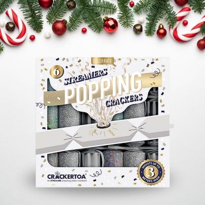 H&I-XMAS CRACKERS SILVER BEDAZZLED (PPC) - NETT