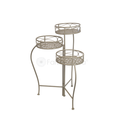 JD05-24015 Sandy Color SWIRL TRIPLE PLANT HOLDER 28X23X64CM