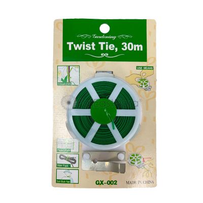TWIST TIE 30M GREEN/BLACK (CYS)